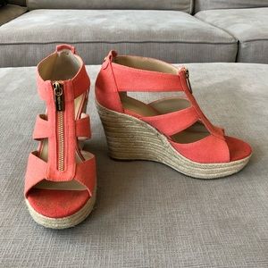 Michael Kors coral wedge sandals